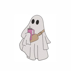 Disegno di ricamo macchina fantasma. 3 dimensioni. Disegno di ricamo di Halloween. Download istantaneo.