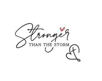 You Are Stronger Than The Storm Machine Embroidery Design. 7 Sizes. Motivational Embroidery. Self Care Embroidery. Sleeve Embroidery Design