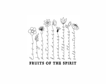 Fruits of the Spirit Machine Embroidery Design. 3 Sizes. Christian Embroidery Design. Wildflowers Embroidery Design. Flowers Embroidery