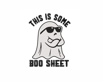 Projekt haftu maszynowego Ghost. 3 rozmiary. Zabawny projekt haftu Halloween. Projekt haftu Boo Sheet. Oto projekt Boo Sheet