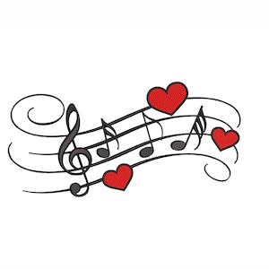 Music Notes Machine Embroidery Design. 4 Sizes. Music Lover Embroidery Design. Digital Download. Instant Download.
