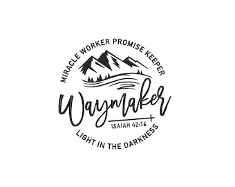 Waymaker Machine Embroidery Design. 3 Sizes. Miracle Worker, Promise Keeper Embroidery Design