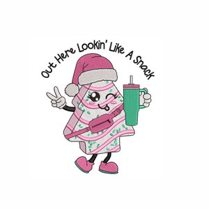 Christmas Tree Cake Machine Embroidery Design. 4 Sizes. Christmas Embroidery. Out here lookin' like a snack Embroidery. Digital Download.