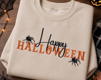 Happy Halloween Machine Embroidery Design. 7 Sizes. Spooky Season Embroidery Design. Halloween Embroidery Design. Instant Download.