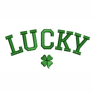 Lucky Machine Embroidery Design. 4 Sizes. St. Patrick&#39;s Embroidery Design