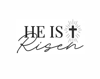 Er ist auferstanden Stickdatei. 7 Größen. Christliche Ostern Stickdatei. Ostern Jesus Stickdatei. Bibel-Vers-Stickerei.