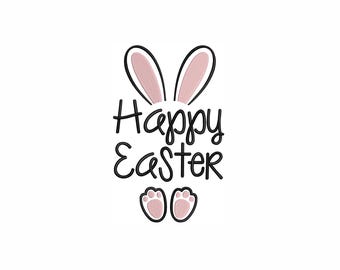 Fröhliche Ostern Stickdatei. 7 Größe. Osterhase Stickdatei. Urlaub Stickdatei. Digitale Stickerei.