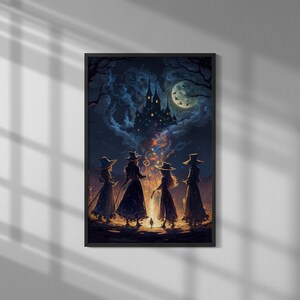 Coven of Witches/Dark Fantasy Art/Digital Print/Digital Art of Witches/Digital Wall Art/Printable Art/Printable Art of Witches/Poster Art/