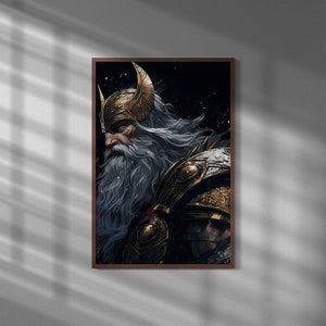 Odin/Odin Print/Odin Portrait/Odin Wall Art/Odin Poster Art/Norse Mythology/God Portrait/God of Wisdom/Norse God/Norse Odin Illustration
