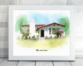 Custom Pencil House Sketch, Wedding Venue Sketch, Custom Home Portrait From, Valentines Gift, Drawing From Photo, House Sketch From Photo