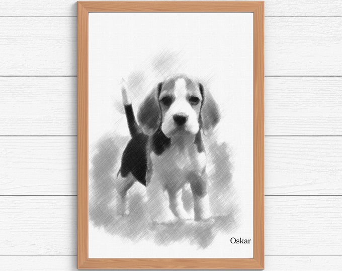 Mini Custom sketch Pet Portrait, Dog Portraits from Photos,Dog Portraits From Photos, Pet Painting, Custom Tiny Paintings, Miniature