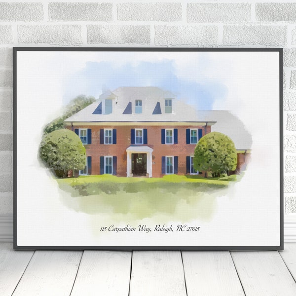 Moving Away Gift, Custom Home Portrait, Neighbor Moving Gift, Portrait from Photo, Gift for Friend, Housewarming Gift, Custom House Portrait