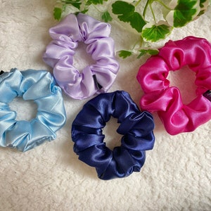 Kids Scrunchie Satin Multicolor Scrunchies Toddler Bundle Hairtie Birthday Gift Ideas Girls Hair Scrunchie Handmade Hair Accessories