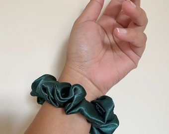 Petite Satin Scrunchie Hairtie Small Size Skinny Scrunchies Hair Bun Hair Accessories Gift for Her Birthday Anniversary Handmade Gift Ideas