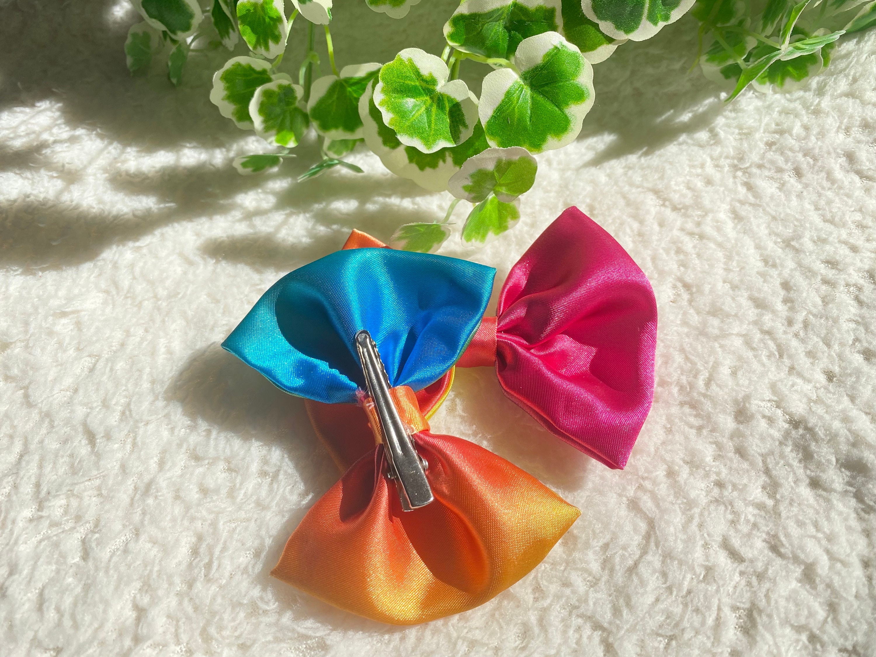 Rainbow Kids Hair Clips, Mini Hair Bow Clips, Colorful 
