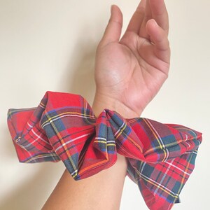 Tartan Scrunchie Rot Kariert Scrunchies Jumbo Große Zierliche Haargummi Großes Scrunchie Handgemachte Haarknoten Geschenkidee