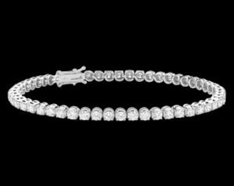 18k White Gold Moissanite Bracelet Certified D Color VVS1 Diamond Tennis Bracelet Moissanite Tennis Bracelet Dainty Bracelet Diamond Silver