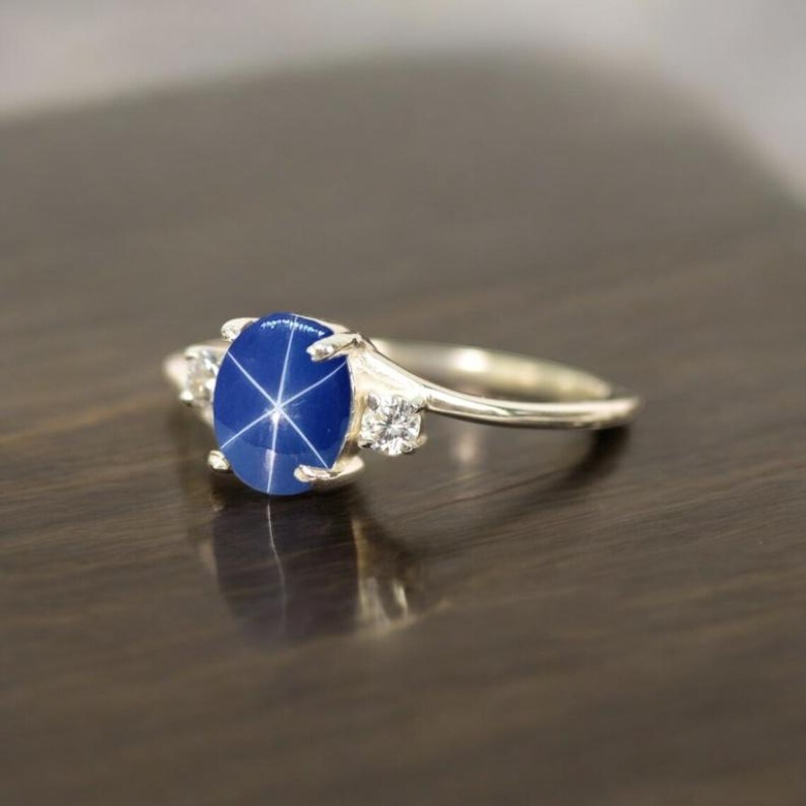 Blue Star Sapphire Ring, Antique Lindy Star Ring, Vintage Blue Star ...