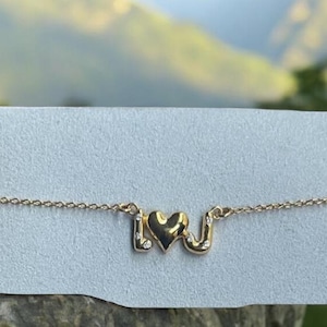 Collar con nombre de burbuja personalizado, collar con letra de corazón de burbuja, collar con letra 3D personalizado, dije inicial de burbuja 3D personalizado, joyería personalizada