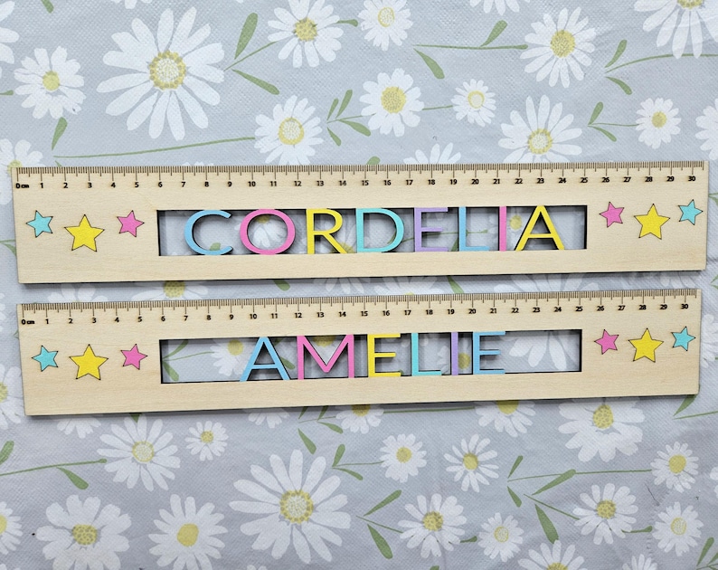 Personalised Wood Ruler, Plastic Free Teacher Gift With Custom Name ...