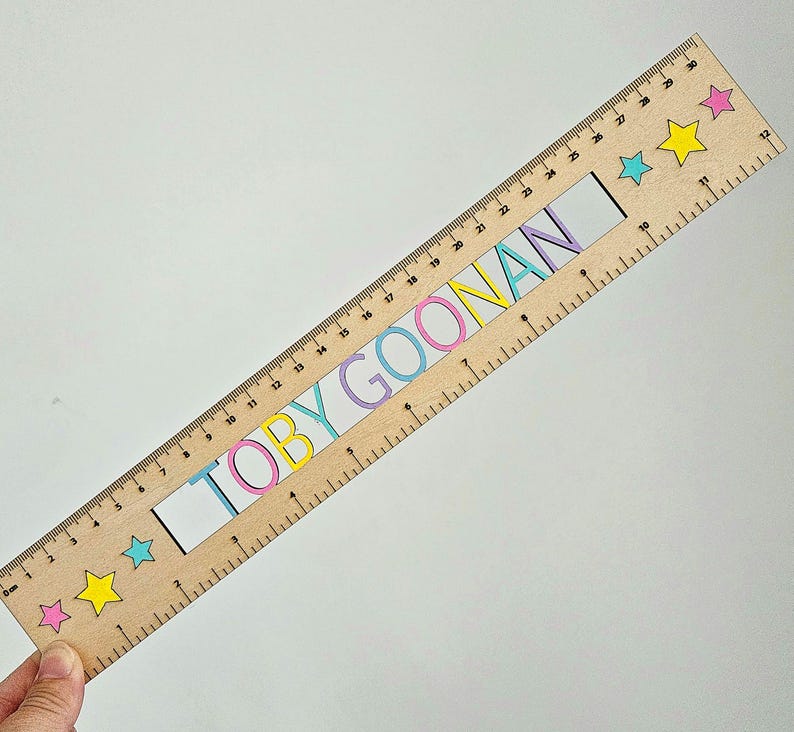 Personalised Wood Ruler, Plastic Free Teacher Gift With Custom Name ...