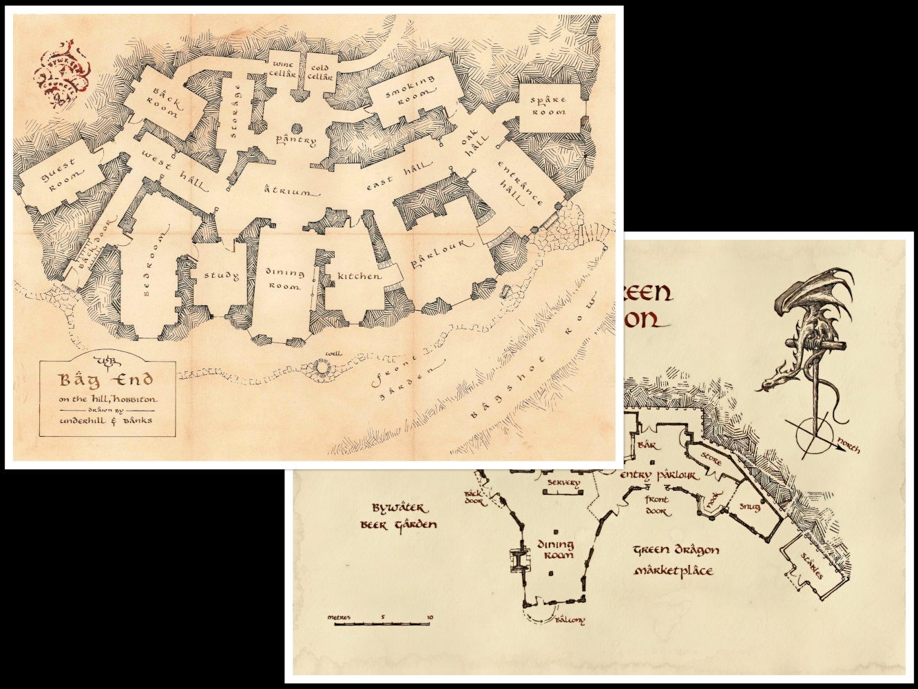 Printable Props From the Hobbit Floor Plan of Bag End, Floor Plan of