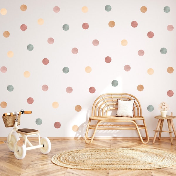 Boho Polka Dot 50 piezas pegatinas de pared / Boho Nursery Decor/ Boho puntos pegatinas de pared