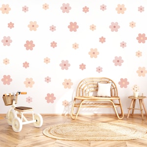 Stickers muraux fleurs marguerites roses, décorations de chambre d'enfant, stickers muraux fleurs / Stickers muraux marguerites roses / Stickers fleurs image 1