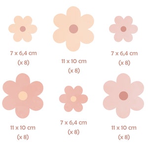 Stickers muraux fleurs marguerites roses, décorations de chambre d'enfant, stickers muraux fleurs / Stickers muraux marguerites roses / Stickers fleurs image 5