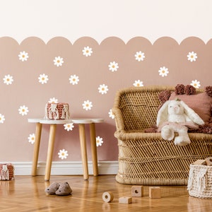 Daisy Flower Wall Decal 50 pcs, Nursery Decor, Flower Wall stickers / White Daisy / Floral Decals zdjęcie 5