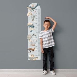 Kinder Wachstumstabelle / Heißluftballon-Wandtattoo / Wand-Höhe Aufkleber / Heißluftballon-Wandaufkleber / Kinder Größen-Tracker/Growth Chart Lineal