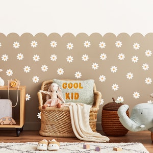 Daisy Flower Wall Decal 50 pcs, Nursery Decor, Flower Wall stickers / White Daisy / Floral Decals zdjęcie 7