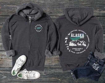 Alaska Cruise Zip Hoodie, Alaska Cruise hoodie, personalized, Cruisin to Alaska, Alaska family cruise Sweatshirt, Alaska Long Sleeve, 2024