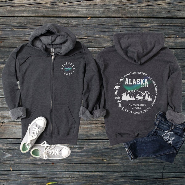 Alaska Cruise Zip Hoodie, Alaska Cruise hoodie, personalized, Cruisin to Alaska, Alaska family cruise Sweatshirt, Alaska Long Sleeve, 2024