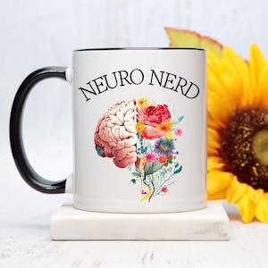 Neuro nerd mug, Neuro science, brain, psychologist, brain nurse, anatomical brain, neuro nurse mug, nurse brain anatomy, brain education
