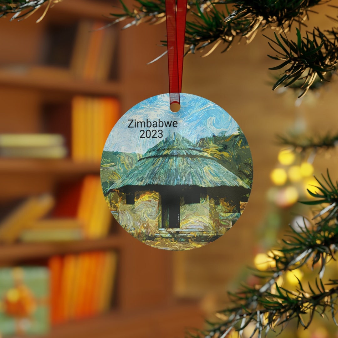 Zimbabwe Ornament, Zimbabwe Christmas Ornament, Zimbabwe Ornaments