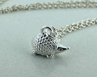 Igel Halskette: Sterling Silber Anhänger, Geschenk für Tierliebhaber