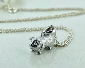 Sterling Silver Guinea Pig Necklace, Gift for Daughter or Son, Option to Personalise