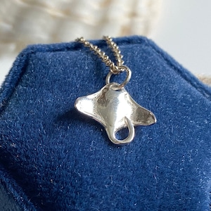 Sterling Silver Manta Ray Necklace, Ocean Lover Gift