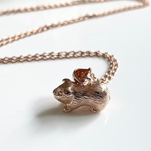 Rose Gold Guinea Pig Necklace, Gift for Daughter Or Son, Cute Animal Jewellery image 5