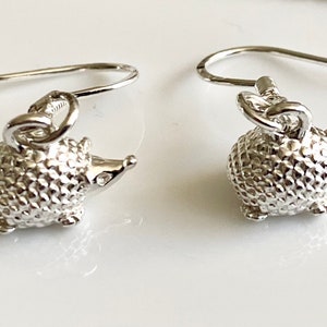 Sterling Silver Hedgehog Earrings, Hoglet Earrings, Animal Lover Gift, Gift for Her, Wildlife Gift, Nature Lover image 2