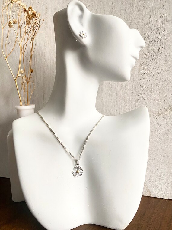 Parure Collier Et Boucles D'oreilles Marguerite – Fleurs Pressées, Léger, Hypoallergénique, Pour Occasions Spéciales - 11