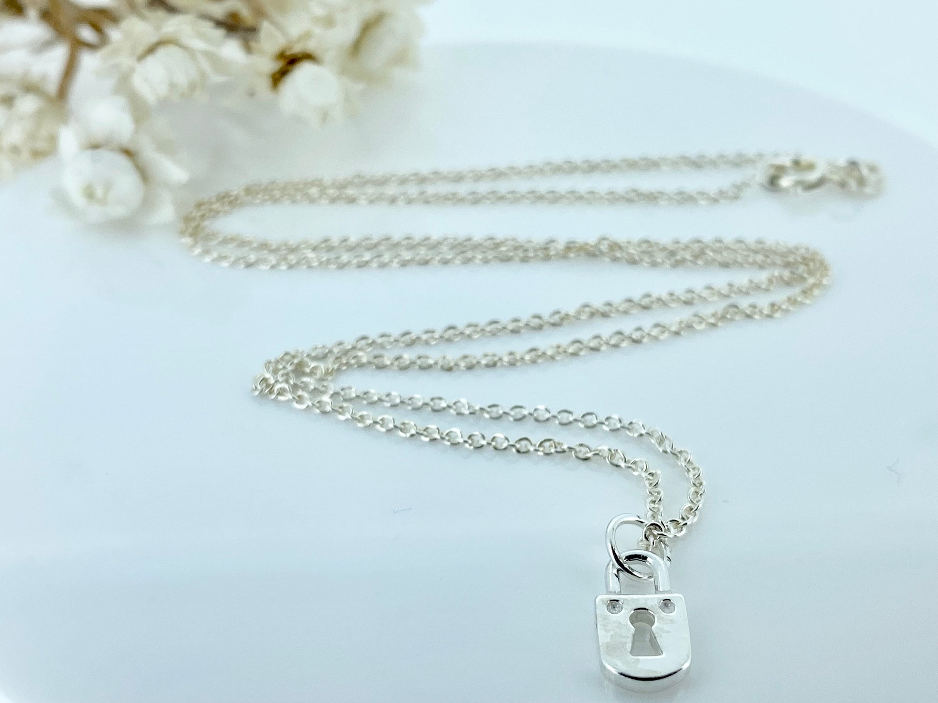 WTLTC Simple Small Lock Pendant Chokers Necklaces for Women Hanging Little  Padlock Necklace Dainty Charms Choker Minimal Jewelry
