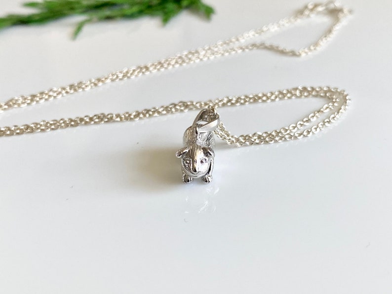 Sterling Silber Meerschweinchen Halskette, Geschenk für Tochter oder Sohn, Option zu personalisieren Bild 7