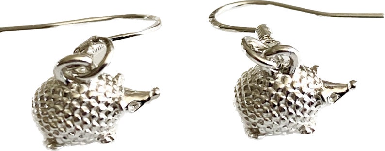 Sterling Silver Hedgehog Earrings, Hoglet Earrings, Animal Lover Gift, Gift for Her, Wildlife Gift, Nature Lover image 6