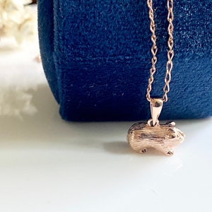 Rose Gold Guinea Pig Necklace, Gift for Daughter Or Son, Cute Animal Jewellery image 6