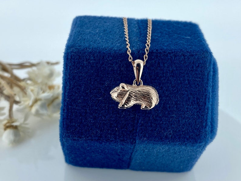 Rose Gold Guinea Pig Necklace, Gift for Daughter Or Son, Cute Animal Jewellery image 4