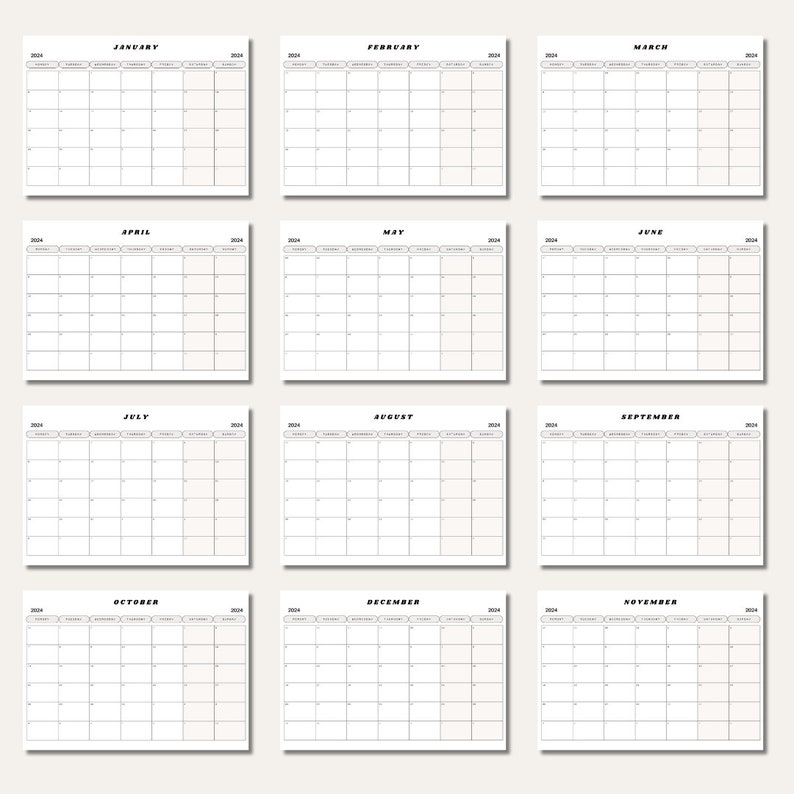 2024 Digital Planner Goodnotes Planner 2024 Monthly Calendar Etsy