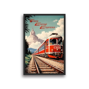 Vintage Trans Europe Express (TEE) Poster – Railway Poster – Classic Wall Decor and Architecture – Legendary Train Illustration