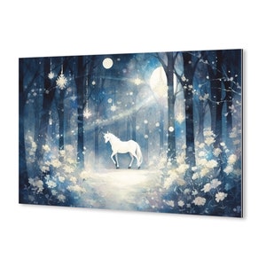 Monochrome, Magic, Mystery, Elegance, Print on aluminum, Dibond, Softness, Scene, Beauty, Atmosphere, Unicorn, Fantastic, Enchantment
